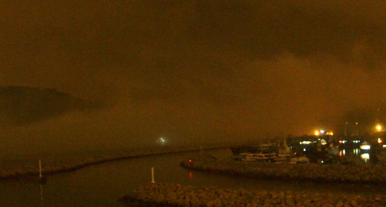 Figure 2 Sea fog affecting Lei Yue Mun at around 0:05 am on 14 February 2016 was captured by the weather camera at Sai Wan Ho.