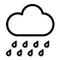 Half-hourly accumulated rainfall between 2.5 and 5 mm