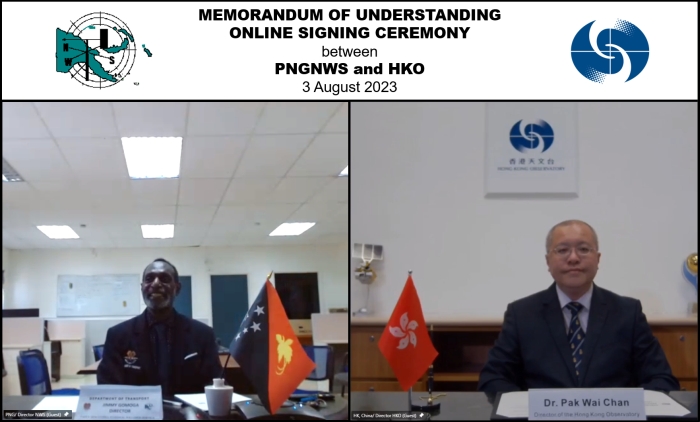 Hong Kong Observatory and Papua New Guinea National Weather Service Sign MOU on Meteorological Cooperation