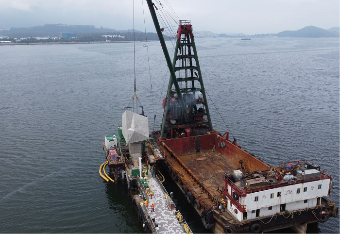 重建中的香港天文台大埔滘潮汐站