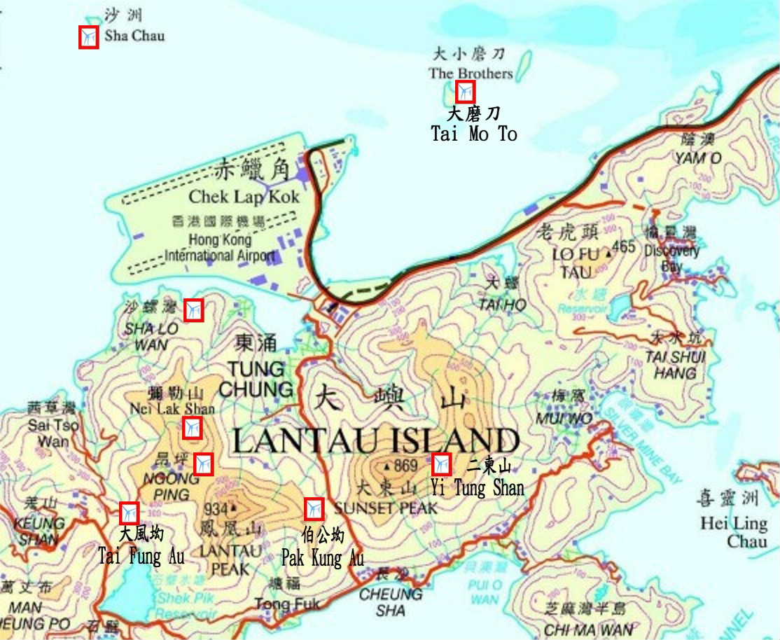 曾經安裝風力發電設備的自動氣象站